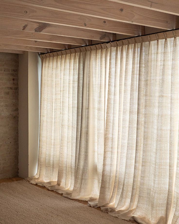 Awanay Handwoven Llama Wool Sheer Curtains – Natural Elegance